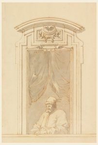 Fenstergehäuse und Hälfte einer Figur eines Türken von Filippo Marchionni