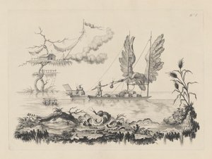 Boot mit Flügeln als Segel