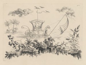 Die Kutschen, die auf dem Mond verwendet werden und die durch Segel fahren von Filippo Morghen
