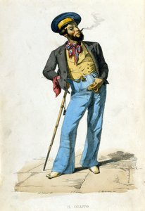 It guappo von F. Palizzi nach „Costumi del regno di Napoli“ von De Bourcard von Filippo Palizzi