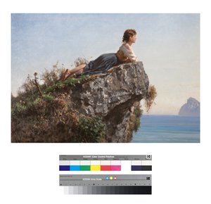 Mädchen auf einem Felsen in Sorrent