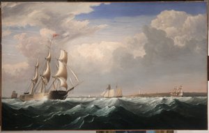Segelschiffe vor der Küste Neuenglands, ca. 1855