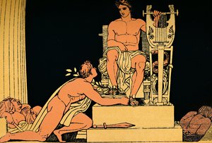 Orestes fleht Apollo an, 1880 von Flaxman