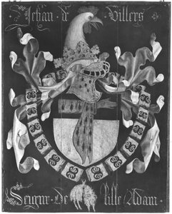 Wappen von Jehan de Villers (gest. 1439), Seigneur von Lille Adam, 3. Kapitel des Ordens vom Goldenen Vlies, Dijon, 1430