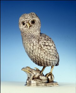 Becher in Form einer Eule, Gent, ca. 1560