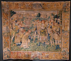 Flämischer Wandteppich. Hannibals Bruder Hasdrubal von den Römern gefangen genommen von Flemish School