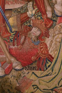 Flämischer Wandteppich. Serie Moralitäten: Die Tugend der Ehren. Ca. 1520. (Detail)