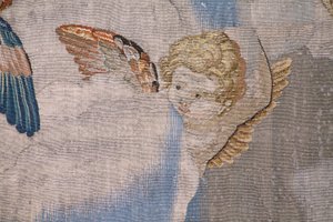 Flämischer Wandteppich. Serie Die Geschichte von Moses. Moses am Berg Sinai. Atelier Joost van Herzele. Ca. 1550. (Detail) von Flemish School