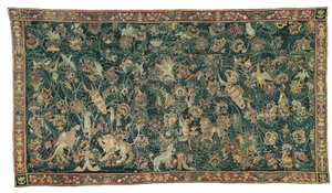 Großes Blatt mit Tieren und Vögeln, 1525-50