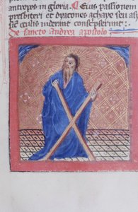 Ms Gen 1111 Seite aus der Legenda Aurea, Brügge, ca. 1400-10 von Flemish School
