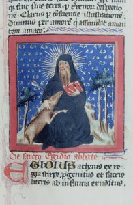 Seite aus der Legenda Aurea, Brügge, ca. 1400-10 von Flemish School