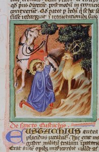 Seite aus der Legenda Aurea, Brügge, ca. 1400-10 von Flemish School