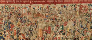 Pfarrmuseum der Wandteppiche (Museo Parroquial de Tapices de Pastrana). Flemischer Wandteppich. Eroberung von Arcila. Serie Eroberungen von König Alfons I. von Portugal. Tournai. von Flemish School