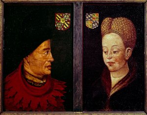 Porträt von Johann Ohnefurcht, Herzog von Burgund und Margarete von Bayern, Herzogin von Burgund