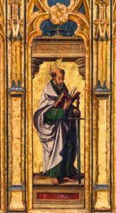 Reliquienschrein, Heiliger Paulus mit offenem Buch und Schwert