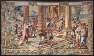 Der heilige Paulus vor Porcius Festus, König Herodes Agrippa und seiner Schwester Berenice, um 1520 von Flemish School