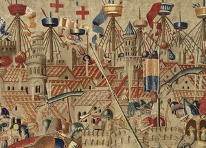 Wandteppich, der die Eroberungen von König Alfons V. von Portugal zeigt (Conquistas de Alfonso V de Portugal), Tournai. (Detail) von Flemish School