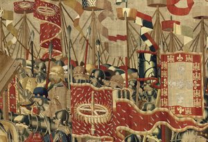 Wandteppich mit den Eroberungen von König Alfons V. von Portugal, Tournai. (Detail)
