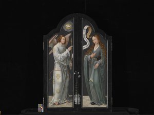 Triptychon mit der Jungfrau und dem Kind, St. Barbara und St. Katharina