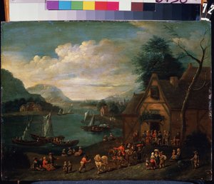 Eine Taverne am Ufer