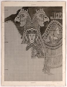 Schematische Zeichnungen von Buyid-Seide (1962.264) von Félix Guichert