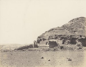 El-Kab Éléthya, Gesamtansicht des Hemi-Speos, 1851-52, gedruckt 1853-54 von Félix Teynard