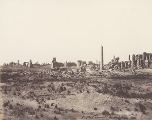 Karnak Theben, Allgemeine Ansicht der Ruinen vom Nordosten, 1851-52, gedruckt 1853-54