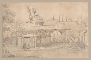 Pavillon in der Nähe einer Moschee (recto) von Félix Ziem