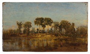 Die Rhône zwischen Arles und Avignon, zwischen 1860 und 1865 von Félix Ziem