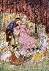 Paar und Elfen - in „Mein Märchenland“ von Fiona Malcom, ill. Florence Anderson von Florence Anderson