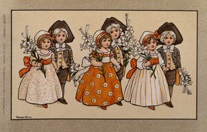 Lilien, viktorianische Karte von Florence Hardy