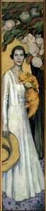 Porträt von Emily MacFadden mit ihrer Katze von Florence Lundborg