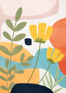 Abstrakte gelbe Blumen