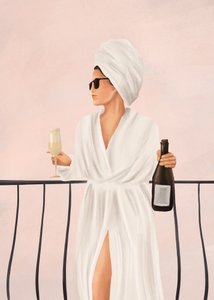 Luxus-Balkon-Champagner-Morgen