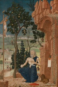 Heiliger Hieronymus in der Wildnis von Follower of Andrea Mantegna