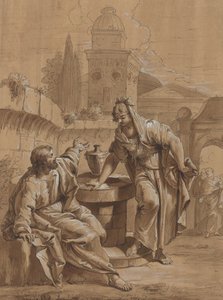 Christus und die Frau von Samaria von Follower of Francesco Fontebasso