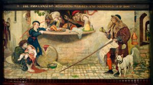 Die Verkündung über Maße und Gewichte, 1556 von Ford Madox Brown