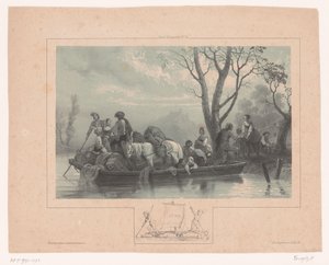 Fähre mit Pferden und Passagieren von Fortuné Ferogio