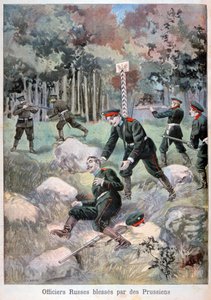 Russischer Offizier, verwundet von den Preußen, russische Grenze, 1898 von Fortuné Méaulle