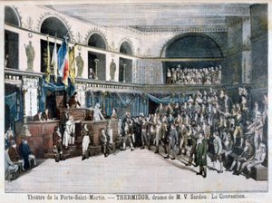 Die Konvention, Szene aus Thermidor, im Théâtre de la Porte Saint-Martin, Paris, 1896 von Fortuné Méaulle