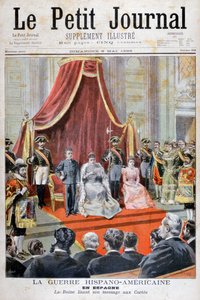 Die spanische Königin hält eine Rede, Spanisch-Amerikanischer Krieg, 1898 von Fortuné Méaulle