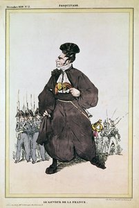 Karikatur von Baron Pasquier als Retter Frankreichs, 1830