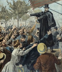 Paul Deroulede bei einer Demonstration in Paris 1898 von Fortune Louis Meaulle