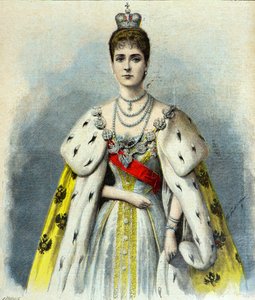 Porträt von Alexandra Feodorowna im Krönungsgewand
