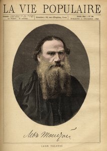 Porträt von Leo Tolstoi (1828-1910), russischer Schriftsteller. Illustration von F. Meaulle. Gravur von 1890 in 