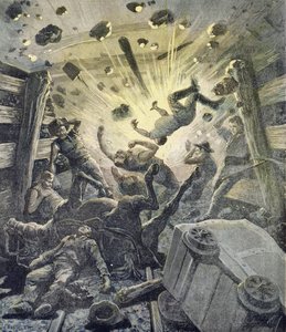 Eine Gasexplosion, Illustration aus der illustrierten Beilage von Le Petit Journal, 2. April 1892 von Fortune Louis Meaulle and Henri Meyer