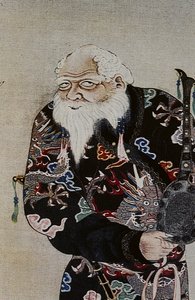 Die großen Führer des achtzehnten Jahrhunderts der Ainu: Itokoi und Shinichi aus Akkeshi, Chosama aus Uraashibetsu und Shonko aus Noshappu, insbesondere, Illustration