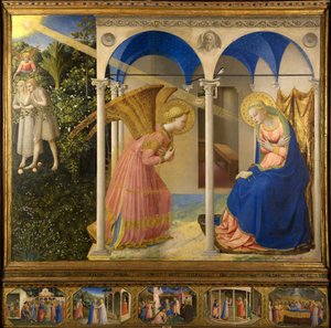 Angelico, Fra Giovanni, da Fiesole (ca. 1400-1455) Die Verkündigung Tempera auf Holz Renaissance 1430-1432 Italien, Florentiner Schule Museo del Prado, Madrid 154x194 Gemälde