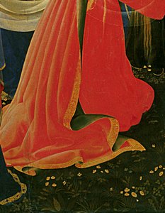 Detail des Santa Trinita Altars, Rahmen und Zinnen von Lorenzo Monaco (Piero di Giovanni) (ca. 1370-1425) fertiggestellt ca. 1434 von Fra  Angelico