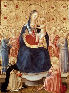Madonna mit Kind und Engeln, Heiliger Dominikus und Heilige Katharina von Alexandria, ca. 1435 von Fra (c.1387 1455) Angelico